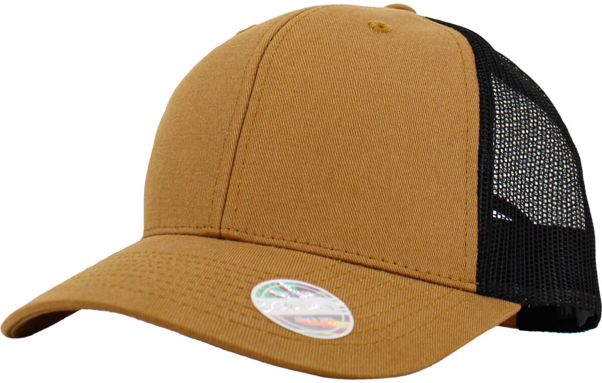 Timber Black Two Tone Classic 6 Panel Trucker Mesh Snapback Front Side View